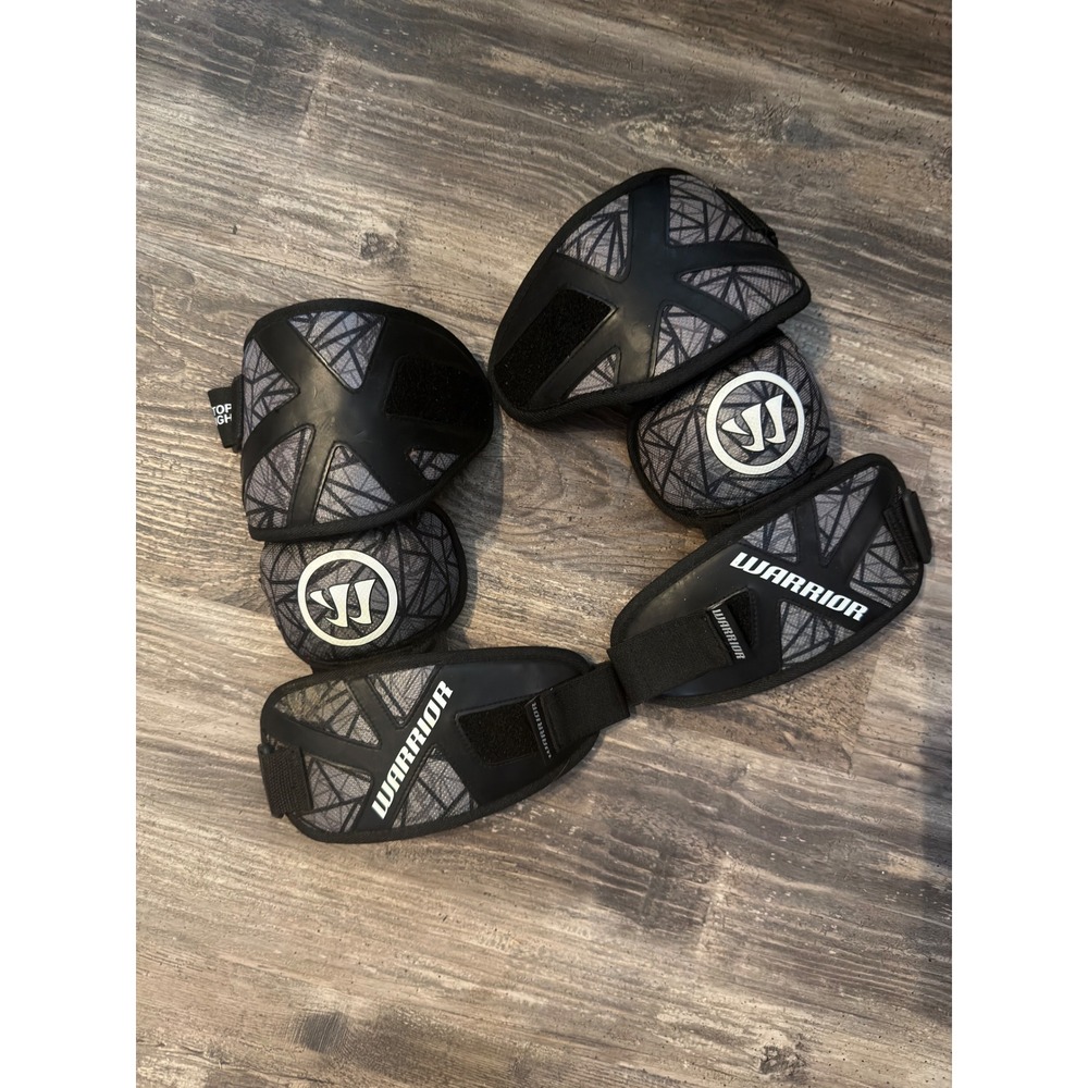Warrior Adrenaline X2 Lacrosse Elbow Guards Black Grey Medium AX2EGBKM